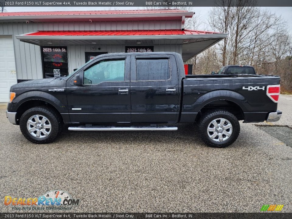 2013 Ford F150 XLT SuperCrew 4x4 Tuxedo Black Metallic / Steel Gray Photo #2