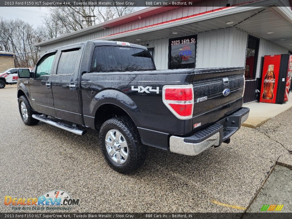 2013 Ford F150 XLT SuperCrew 4x4 Tuxedo Black Metallic / Steel Gray Photo #5