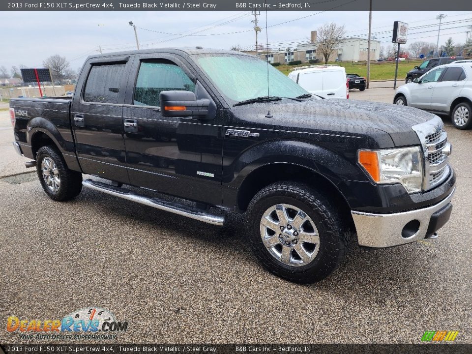 2013 Ford F150 XLT SuperCrew 4x4 Tuxedo Black Metallic / Steel Gray Photo #9