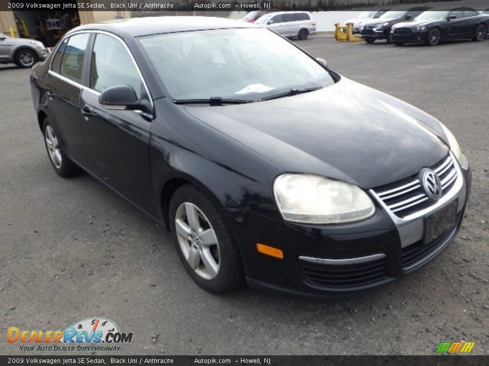 2009 Volkswagen Jetta SE Sedan Black Uni / Anthracite Photo #3