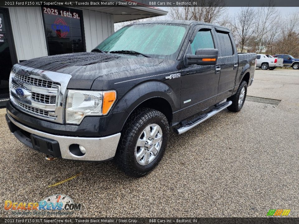 2013 Ford F150 XLT SuperCrew 4x4 Tuxedo Black Metallic / Steel Gray Photo #11