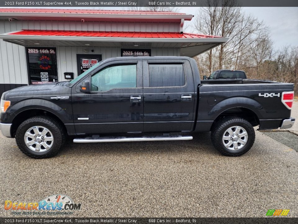 2013 Ford F150 XLT SuperCrew 4x4 Tuxedo Black Metallic / Steel Gray Photo #12