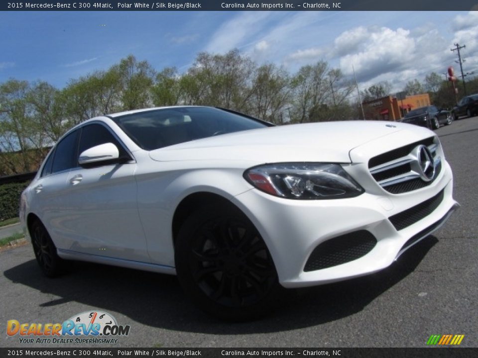2015 Mercedes-Benz C 300 4Matic Polar White / Silk Beige/Black Photo #1