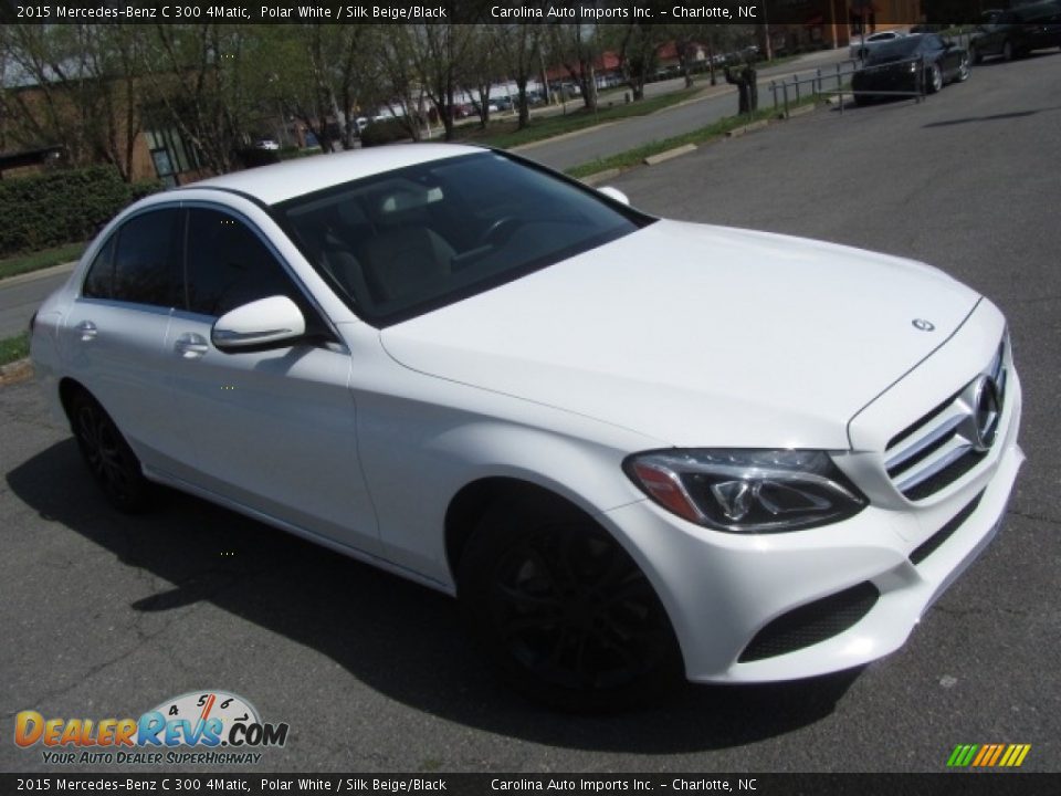 2015 Mercedes-Benz C 300 4Matic Polar White / Silk Beige/Black Photo #3