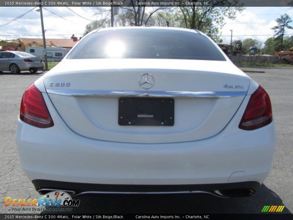 2015 Mercedes-Benz C 300 4Matic Polar White / Silk Beige/Black Photo #9