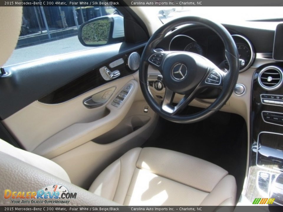 2015 Mercedes-Benz C 300 4Matic Polar White / Silk Beige/Black Photo #12