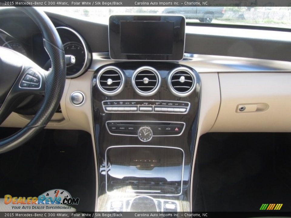2015 Mercedes-Benz C 300 4Matic Polar White / Silk Beige/Black Photo #13