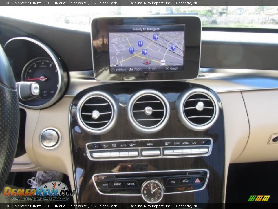 2015 Mercedes-Benz C 300 4Matic Polar White / Silk Beige/Black Photo #15
