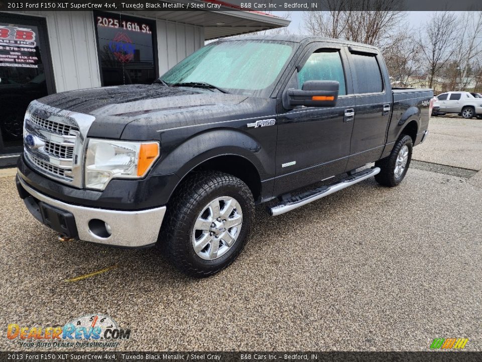 2013 Ford F150 XLT SuperCrew 4x4 Tuxedo Black Metallic / Steel Gray Photo #26