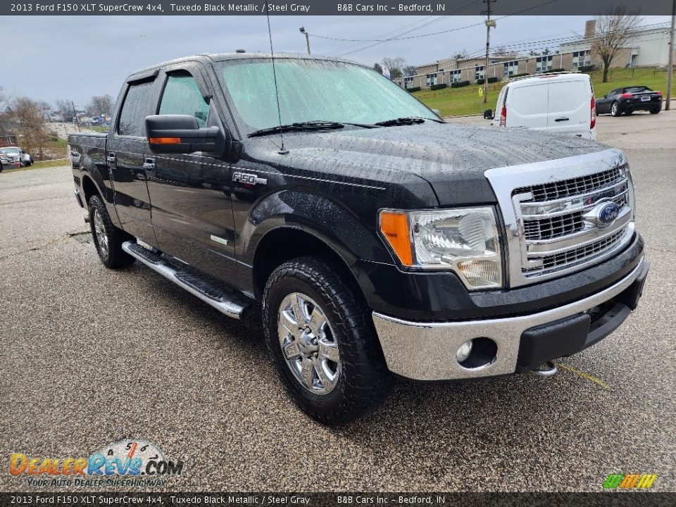 2013 Ford F150 XLT SuperCrew 4x4 Tuxedo Black Metallic / Steel Gray Photo #27