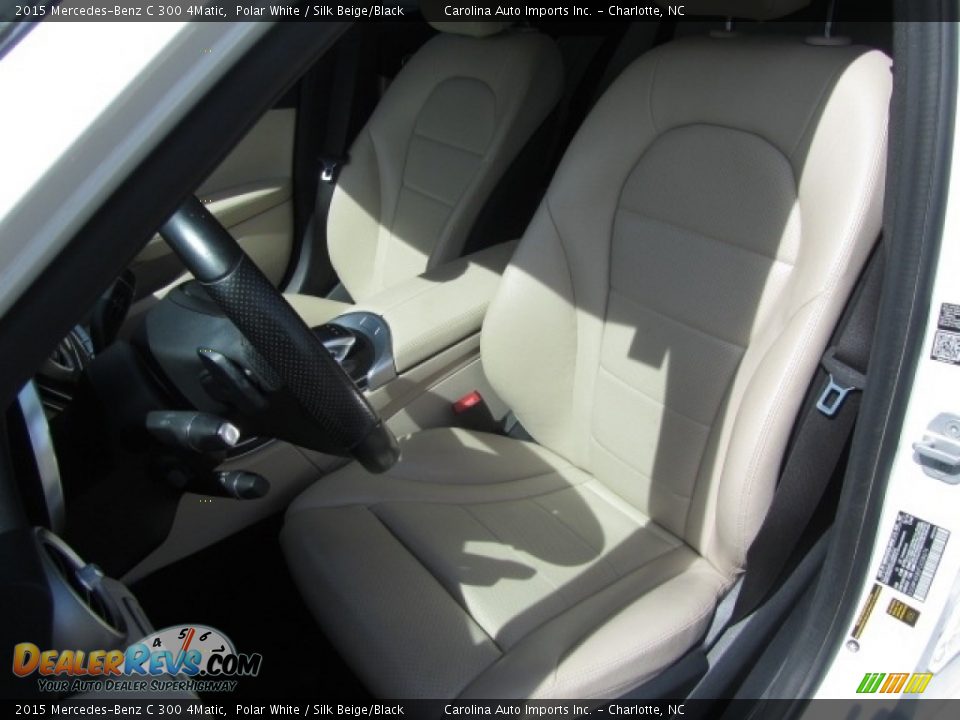 2015 Mercedes-Benz C 300 4Matic Polar White / Silk Beige/Black Photo #18