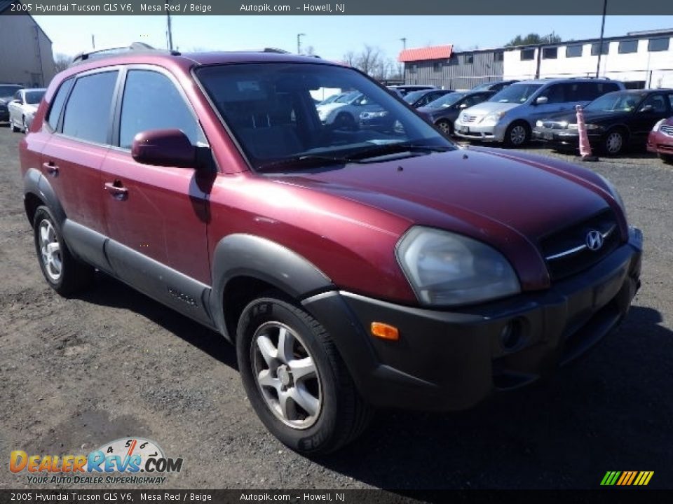 2005 Hyundai Tucson GLS V6 Mesa Red / Beige Photo #3