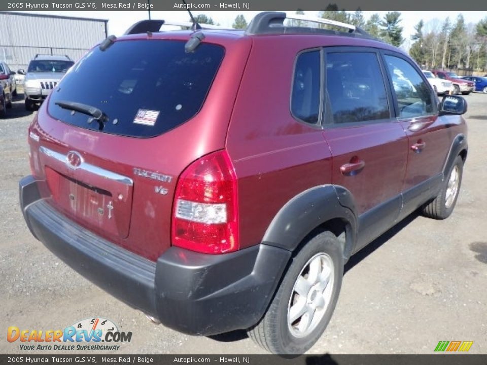 2005 Hyundai Tucson GLS V6 Mesa Red / Beige Photo #4