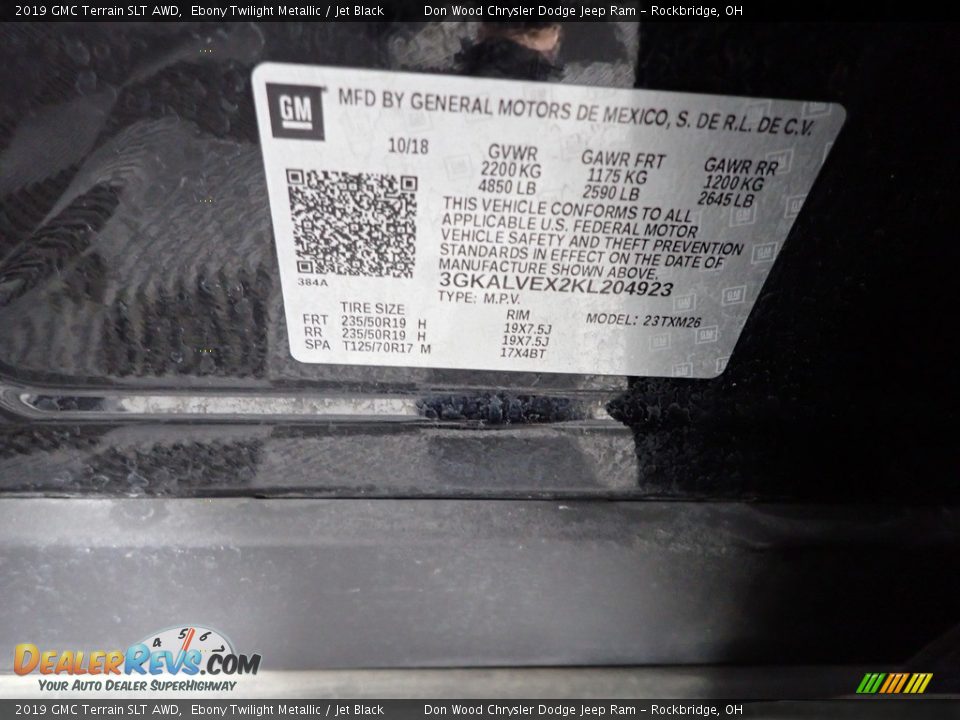 2019 GMC Terrain SLT AWD Ebony Twilight Metallic / Jet Black Photo #32