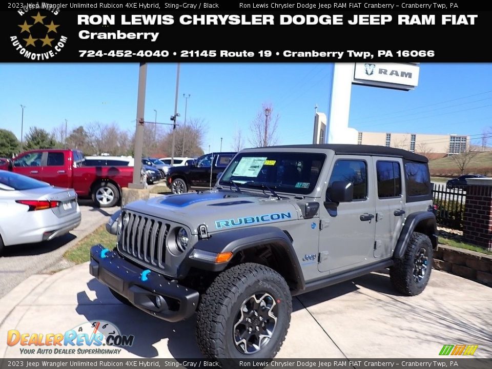 2023 Jeep Wrangler Unlimited Rubicon 4XE Hybrid Sting-Gray / Black Photo #1