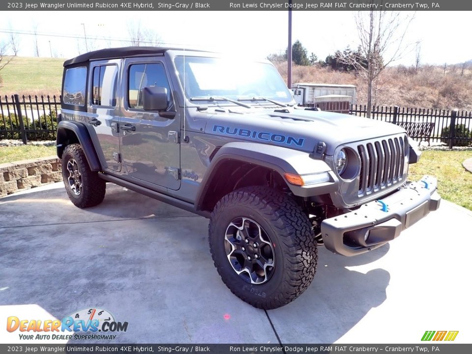 2023 Jeep Wrangler Unlimited Rubicon 4XE Hybrid Sting-Gray / Black Photo #7