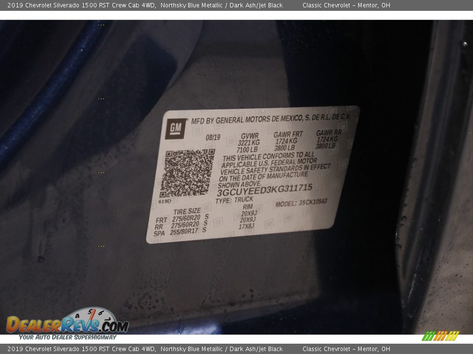 2019 Chevrolet Silverado 1500 RST Crew Cab 4WD Northsky Blue Metallic / Dark Ash/Jet Black Photo #23