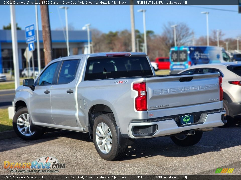 2021 Chevrolet Silverado 1500 Custom Crew Cab 4x4 Silver Ice Metallic / Jet Black Photo #6