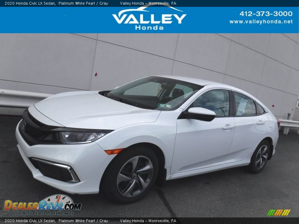 2020 Honda Civic LX Sedan Platinum White Pearl / Gray Photo #1