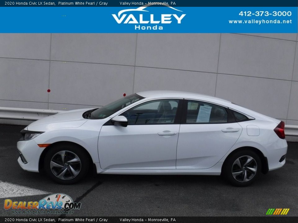 2020 Honda Civic LX Sedan Platinum White Pearl / Gray Photo #2