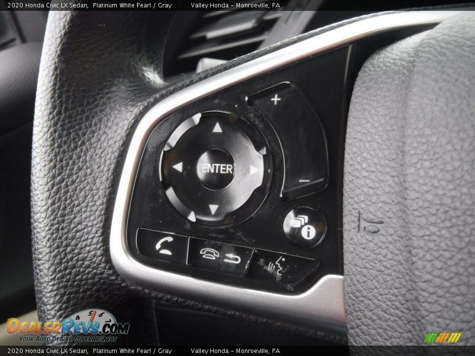 2020 Honda Civic LX Sedan Platinum White Pearl / Gray Photo #17