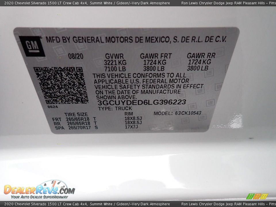 2020 Chevrolet Silverado 1500 LT Crew Cab 4x4 Summit White / Gideon/­Very Dark Atmosphere Photo #15