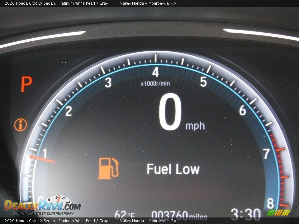 2020 Honda Civic LX Sedan Platinum White Pearl / Gray Photo #28