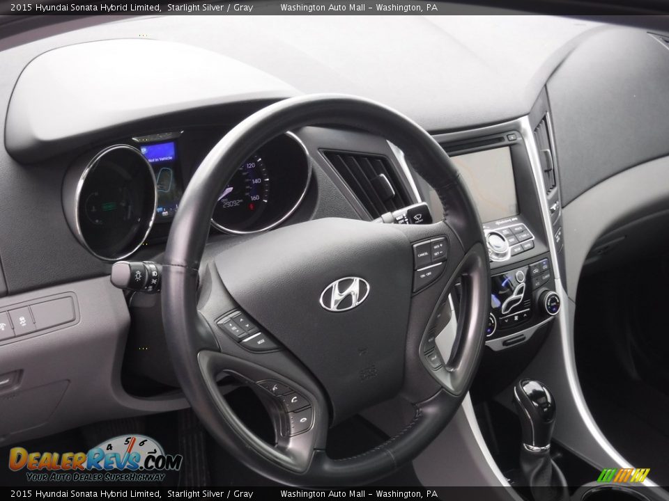 2015 Hyundai Sonata Hybrid Limited Starlight Silver / Gray Photo #13