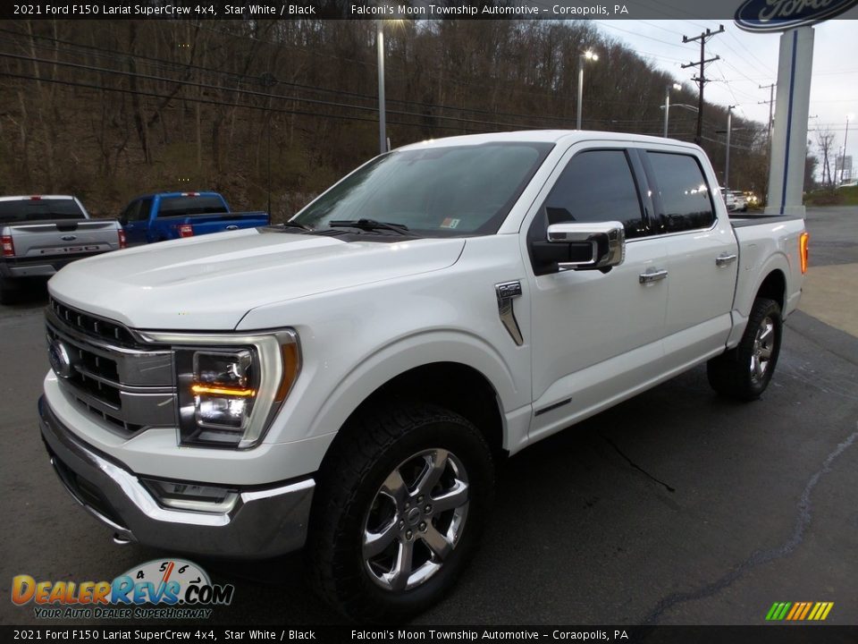 2021 Ford F150 Lariat SuperCrew 4x4 Star White / Black Photo #6