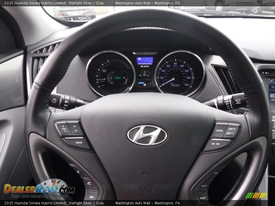 2015 Hyundai Sonata Hybrid Limited Starlight Silver / Gray Photo #26