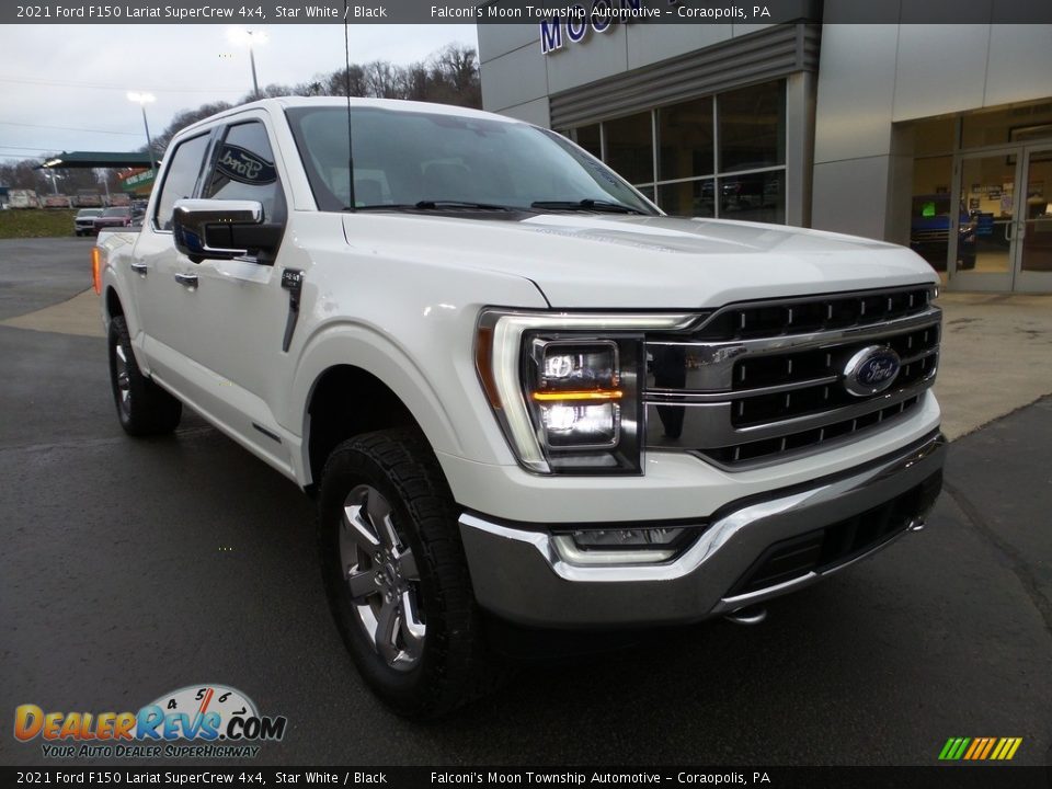 2021 Ford F150 Lariat SuperCrew 4x4 Star White / Black Photo #8