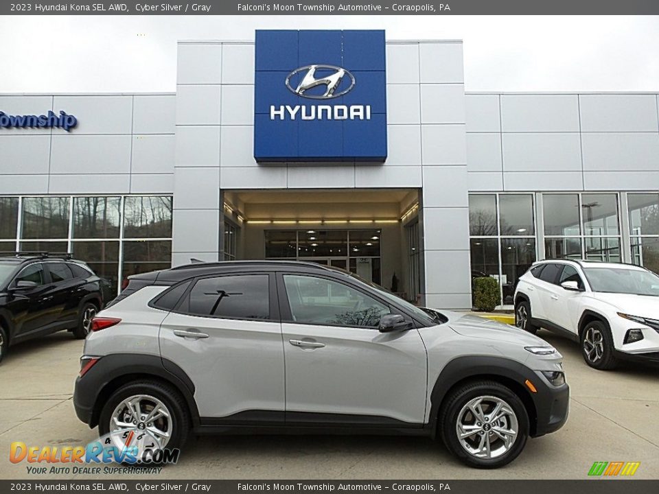 Cyber Silver 2023 Hyundai Kona SEL AWD Photo #1