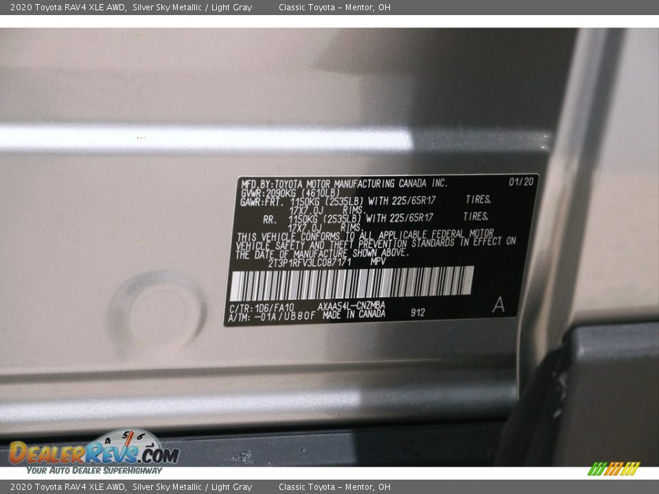 2020 Toyota RAV4 XLE AWD Silver Sky Metallic / Light Gray Photo #21