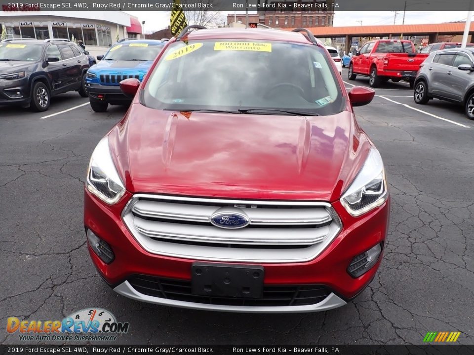 2019 Ford Escape SEL 4WD Ruby Red / Chromite Gray/Charcoal Black Photo #3