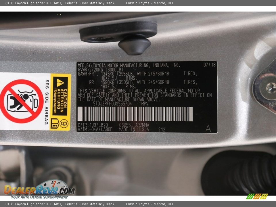 2018 Toyota Highlander XLE AWD Celestial Silver Metallic / Black Photo #24