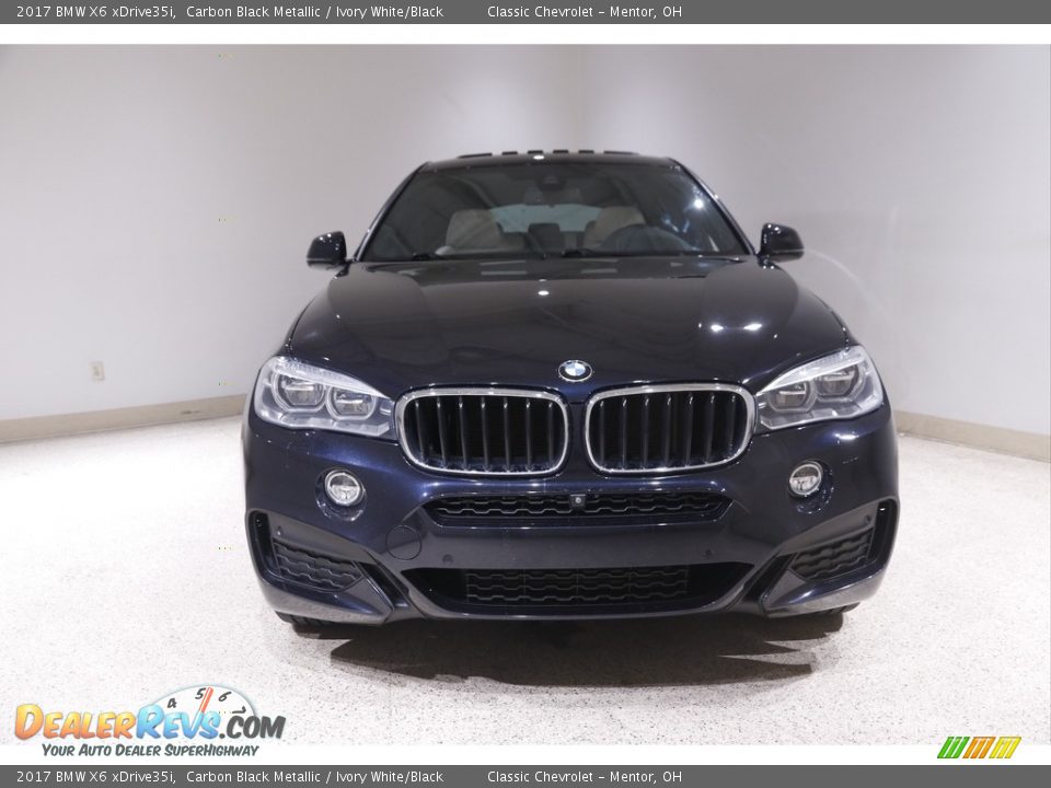 2017 BMW X6 xDrive35i Carbon Black Metallic / Ivory White/Black Photo #2