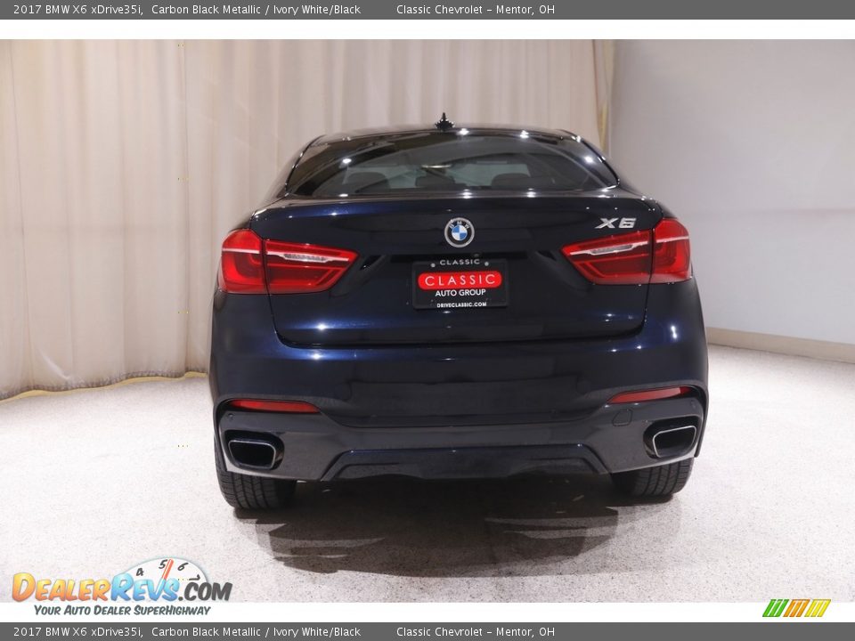 2017 BMW X6 xDrive35i Carbon Black Metallic / Ivory White/Black Photo #21