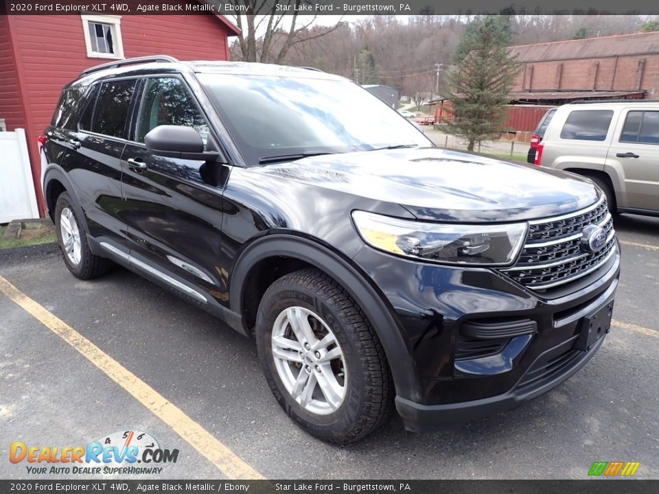 2020 Ford Explorer XLT 4WD Agate Black Metallic / Ebony Photo #3