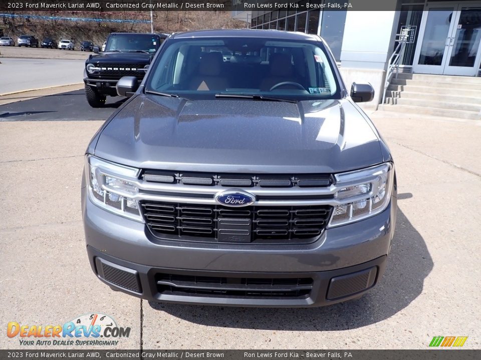 2023 Ford Maverick Lariat AWD Carbonized Gray Metallic / Desert Brown Photo #3