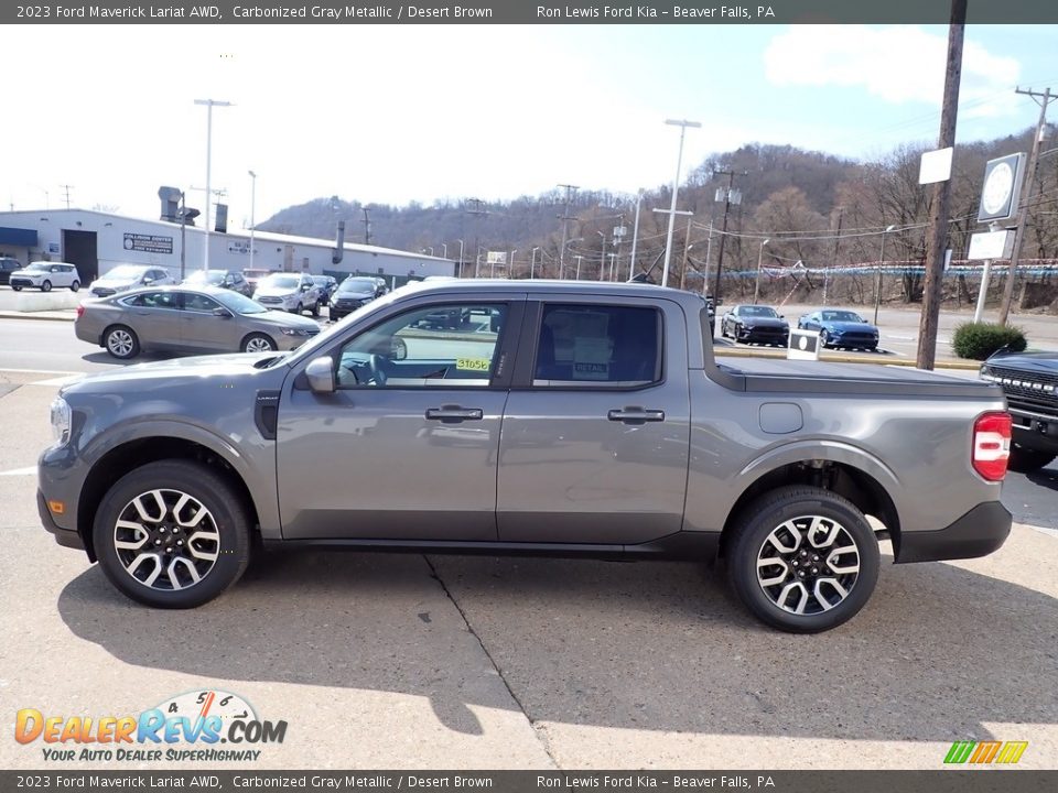2023 Ford Maverick Lariat AWD Carbonized Gray Metallic / Desert Brown Photo #5