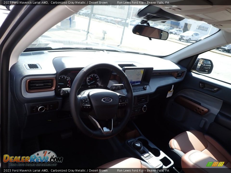 2023 Ford Maverick Lariat AWD Carbonized Gray Metallic / Desert Brown Photo #14