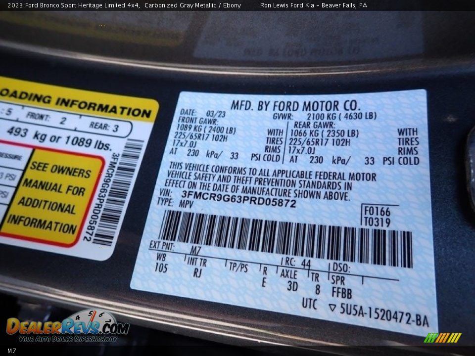 Ford Color Code M7 Carbonized Gray Metallic