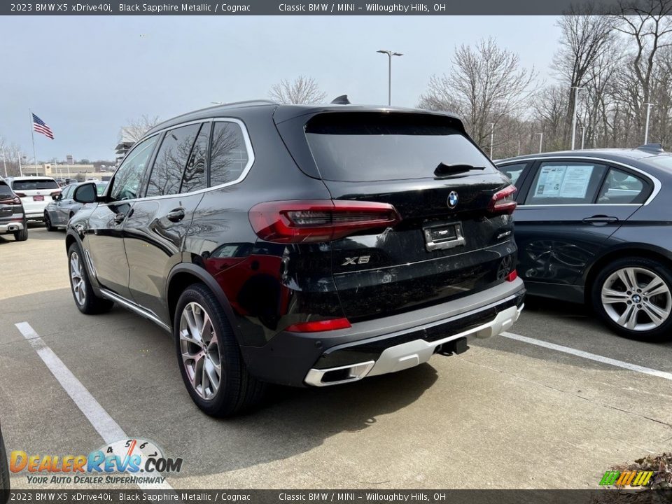 2023 BMW X5 xDrive40i Black Sapphire Metallic / Cognac Photo #3