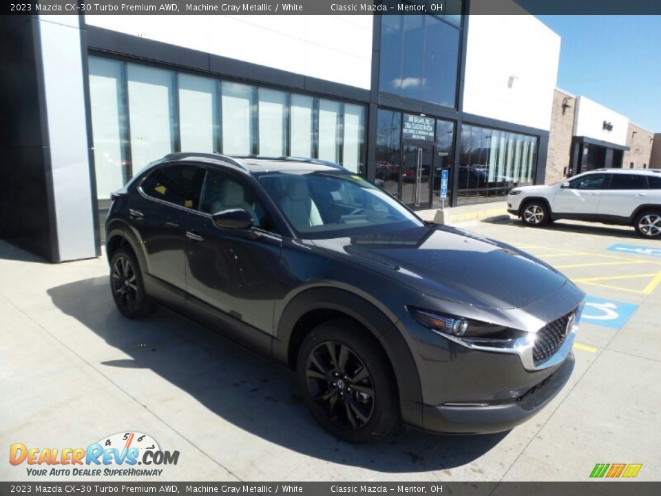 2023 Mazda CX-30 Turbo Premium AWD Machine Gray Metallic / White Photo #1