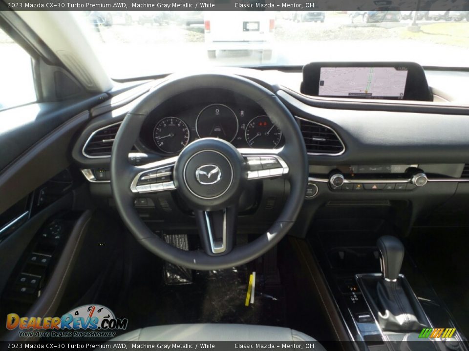 2023 Mazda CX-30 Turbo Premium AWD Machine Gray Metallic / White Photo #4