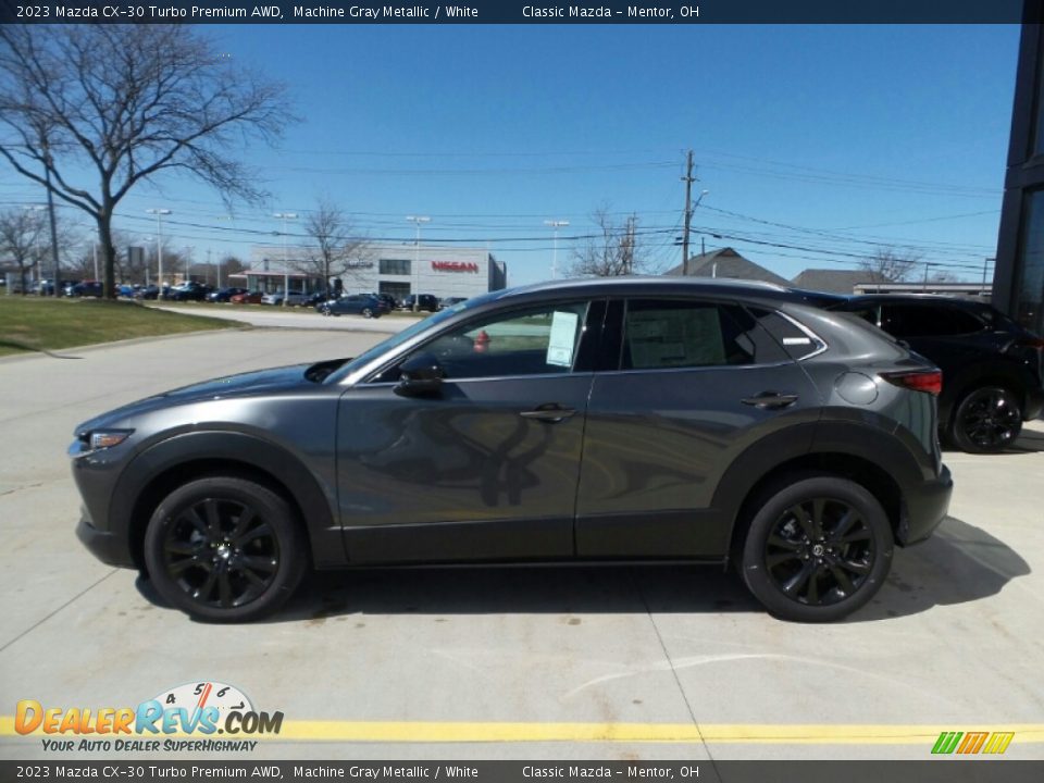 2023 Mazda CX-30 Turbo Premium AWD Machine Gray Metallic / White Photo #6