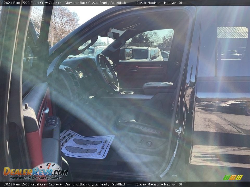 2021 Ram 1500 Rebel Crew Cab 4x4 Diamond Black Crystal Pearl / Red/Black Photo #2