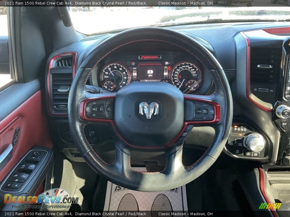 2021 Ram 1500 Rebel Crew Cab 4x4 Diamond Black Crystal Pearl / Red/Black Photo #5