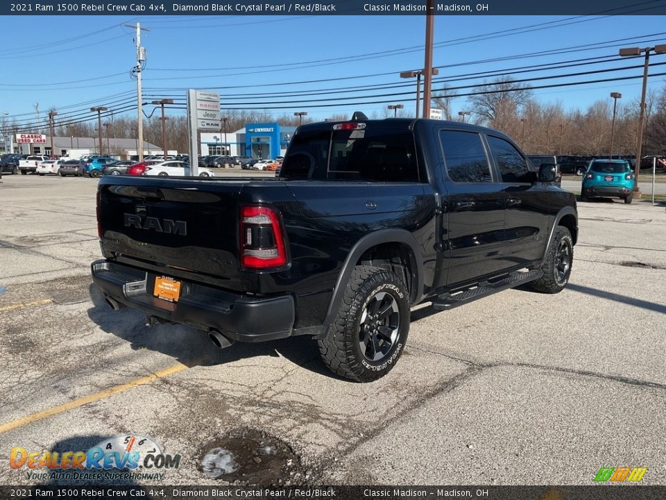 2021 Ram 1500 Rebel Crew Cab 4x4 Diamond Black Crystal Pearl / Red/Black Photo #9