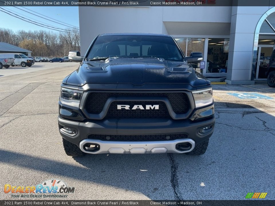 2021 Ram 1500 Rebel Crew Cab 4x4 Diamond Black Crystal Pearl / Red/Black Photo #11